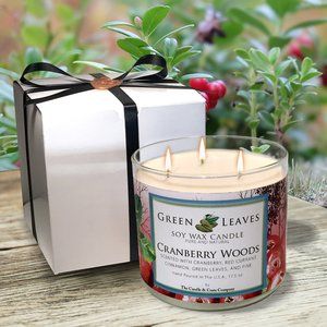 Soy Candles, Handmade, Cranberry Woods, Candle Gift, Scented Candle, 3-Wick